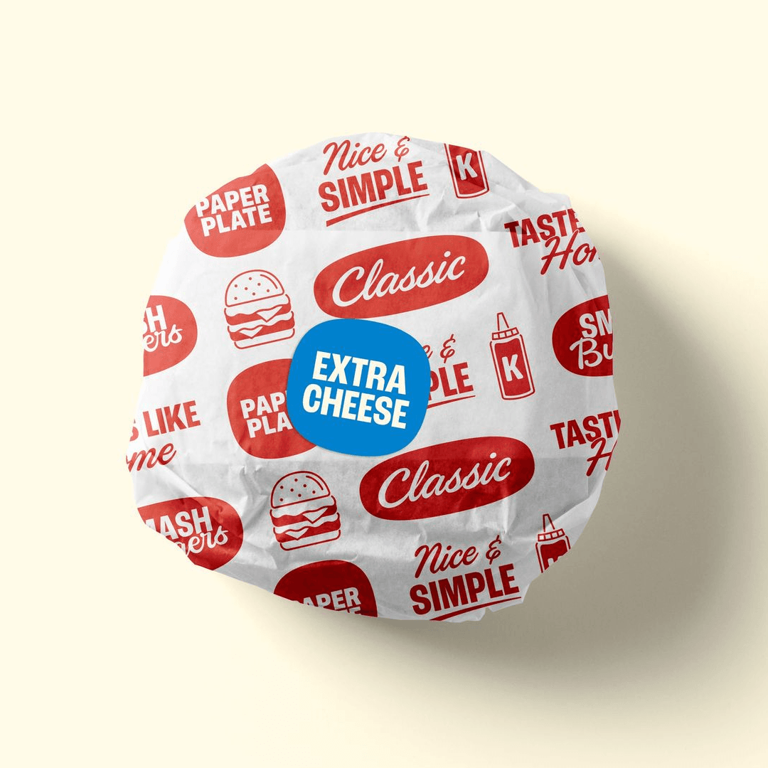 Burger Wrapping Paper — premium branded food paper